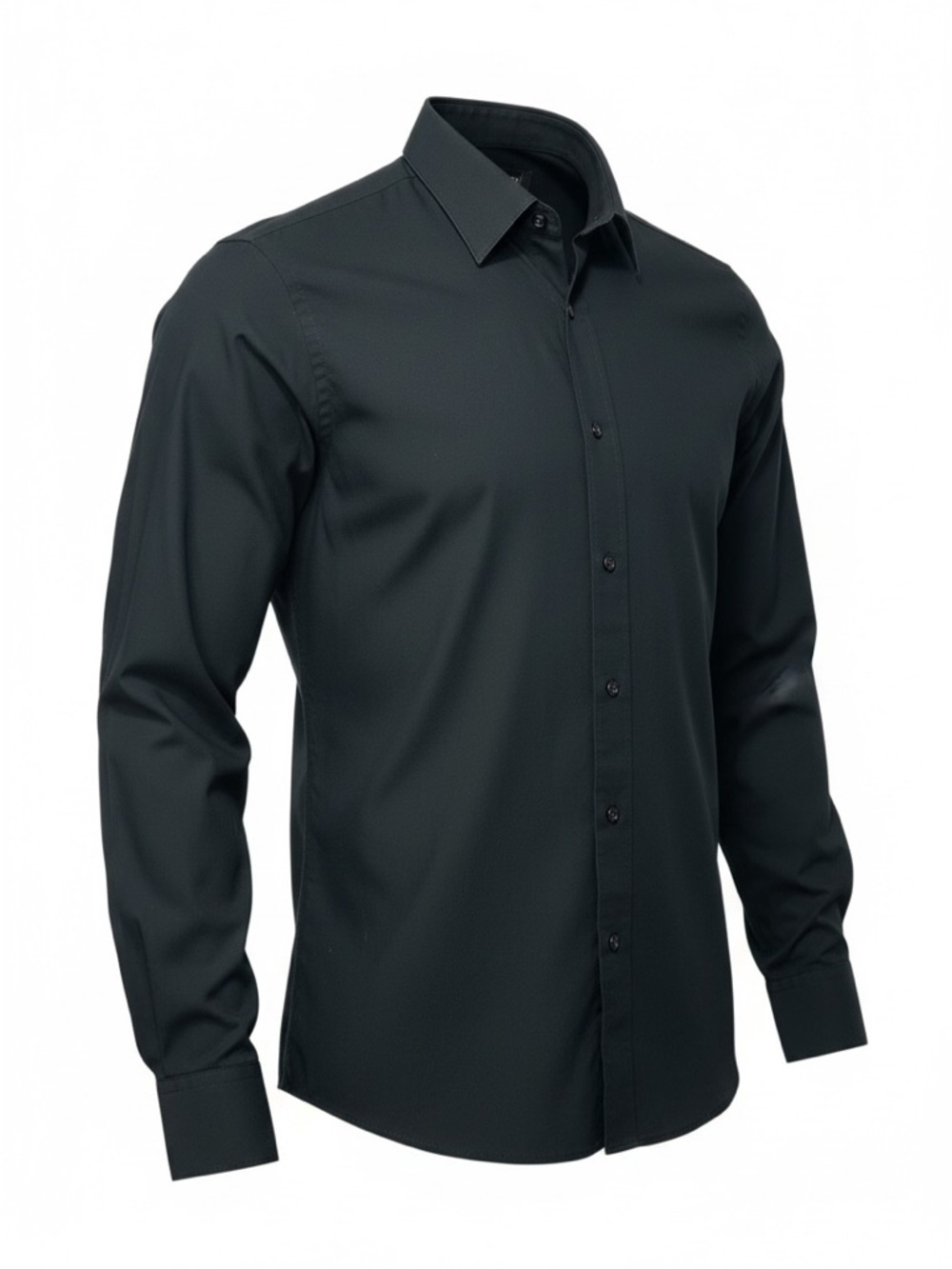Gianfranco Dunna Black Button Down Shirt Long Sleeve Mens size 40 Cotton Blend